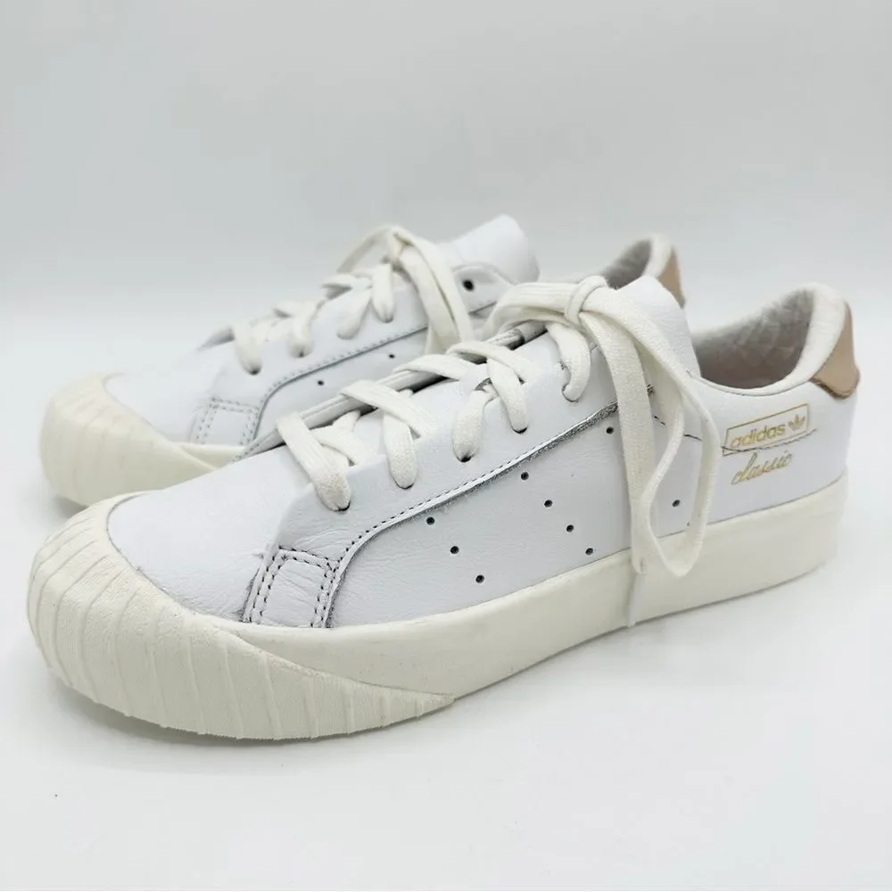 Adidas Women's Everyn White‎ Leather Perforated Platform Sneakers White 6M